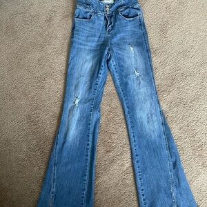 KanCan Distressed Blue Flare Jeans